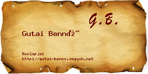 Gutai Bennó névjegykártya